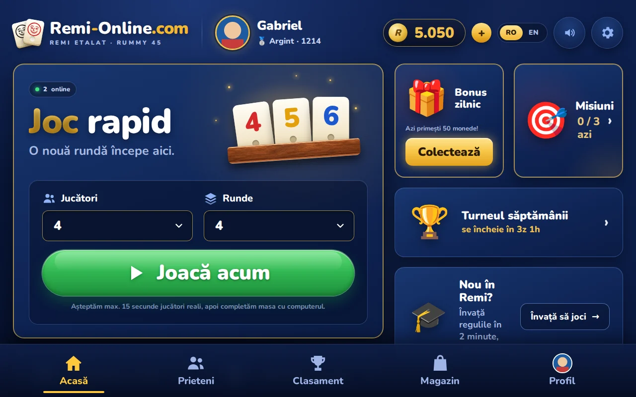 Lobby-ul Remi Online